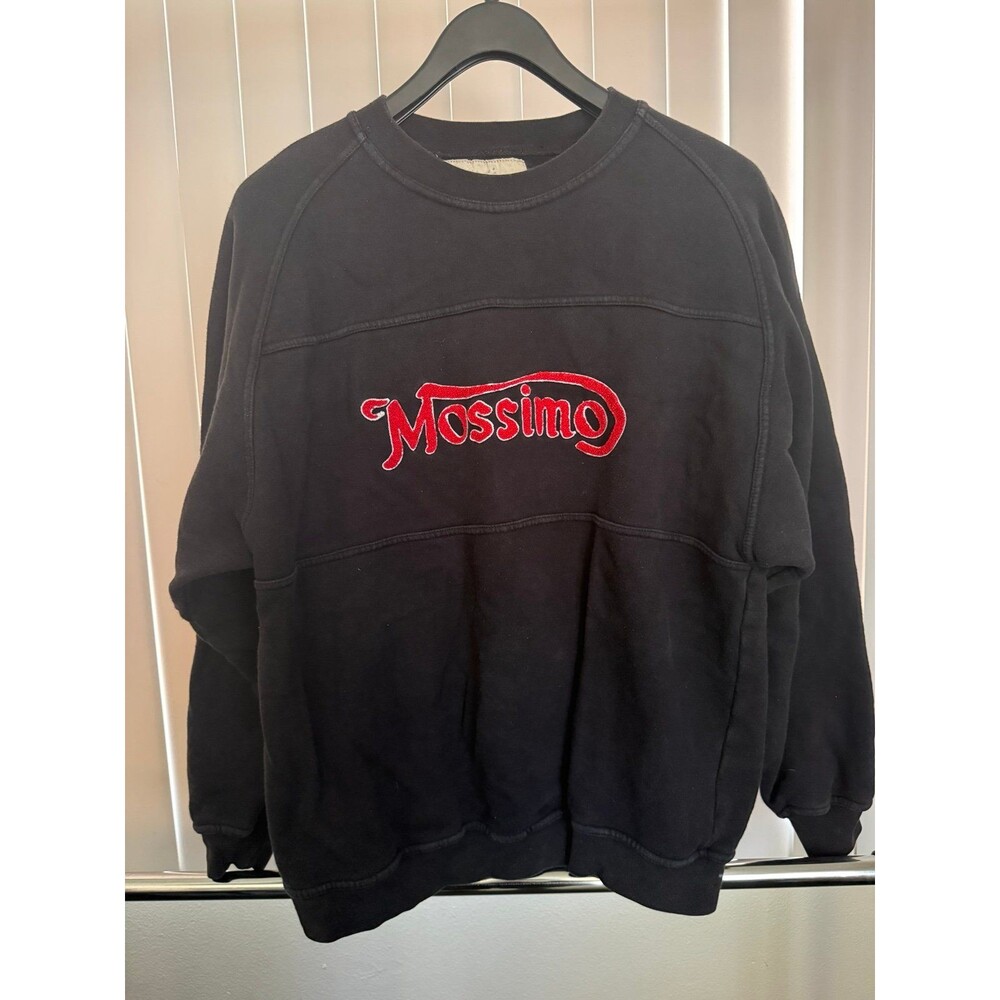 Men’s Vintage 90’s  Black  Fluffy Embroidered Mossimo Sweatshirt Size Medium